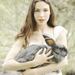 Rebecca Rebouche and her Gray Bunny